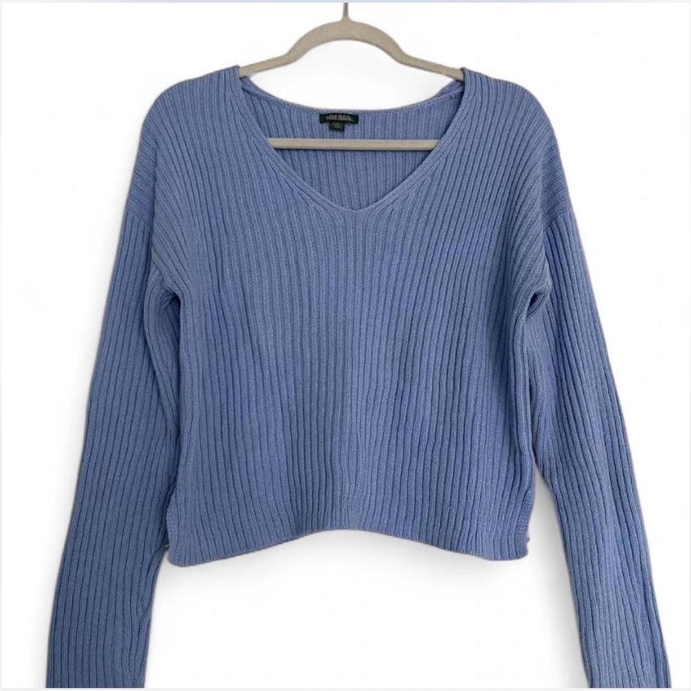 Women's Blue V-Neck Sweater